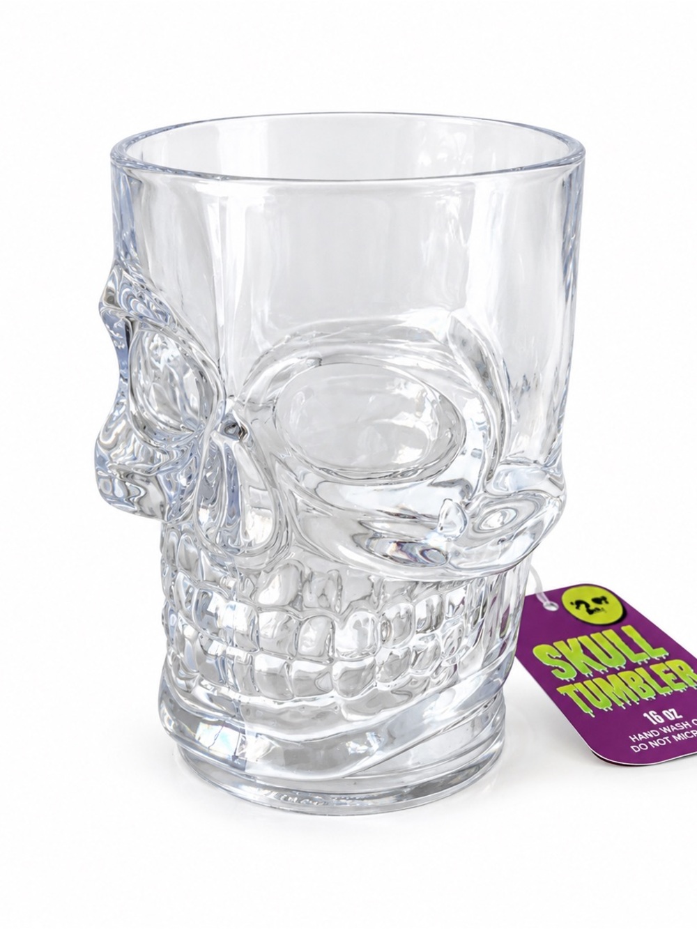 Halloween Clear Plastic Skull Mug Tumbler with Handle – 20 oz